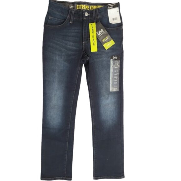 LEE Extreme Comfort Adjustable Waist Slim Fit Blue Jeans - NWT Boys 12 R - Picture 3 of 6